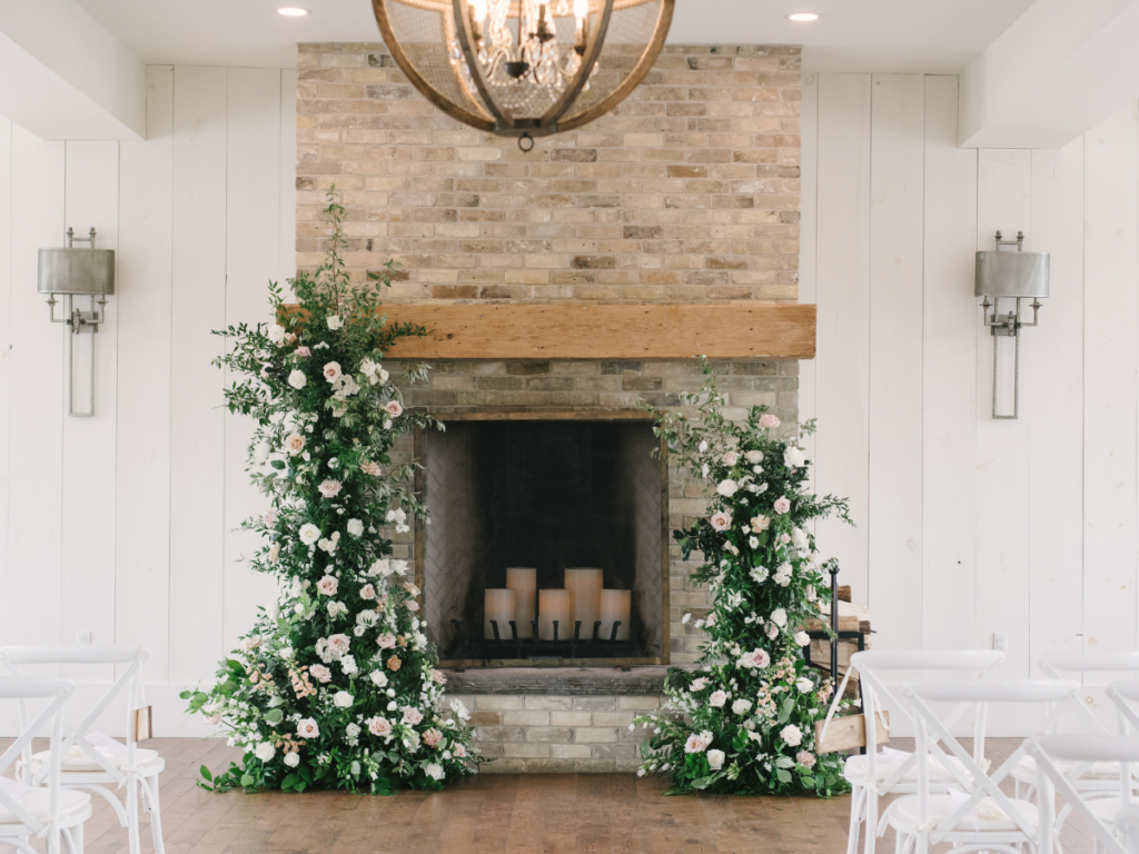 Fireplace alter floral tower design