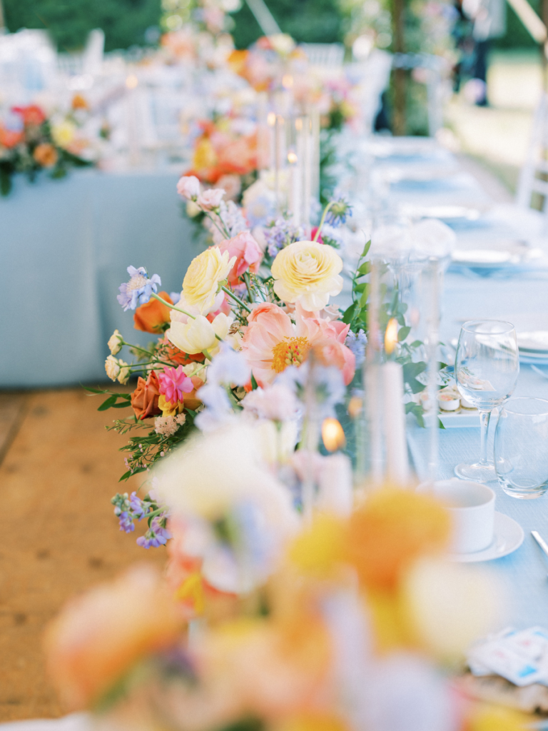 A Family Property Wedding with Colourful Flowers